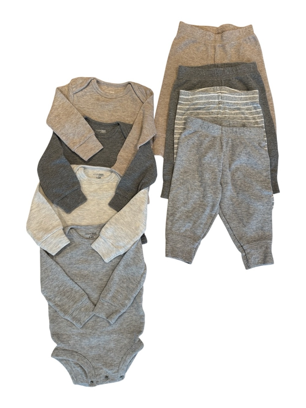 Simple Joys Neutral Tones Baby Bodysuit & Pants Set - Gray, Cream, Taupe